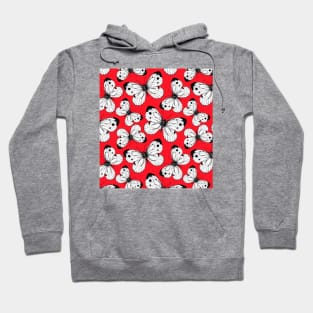 Cabbage butterfly pattern on red Hoodie